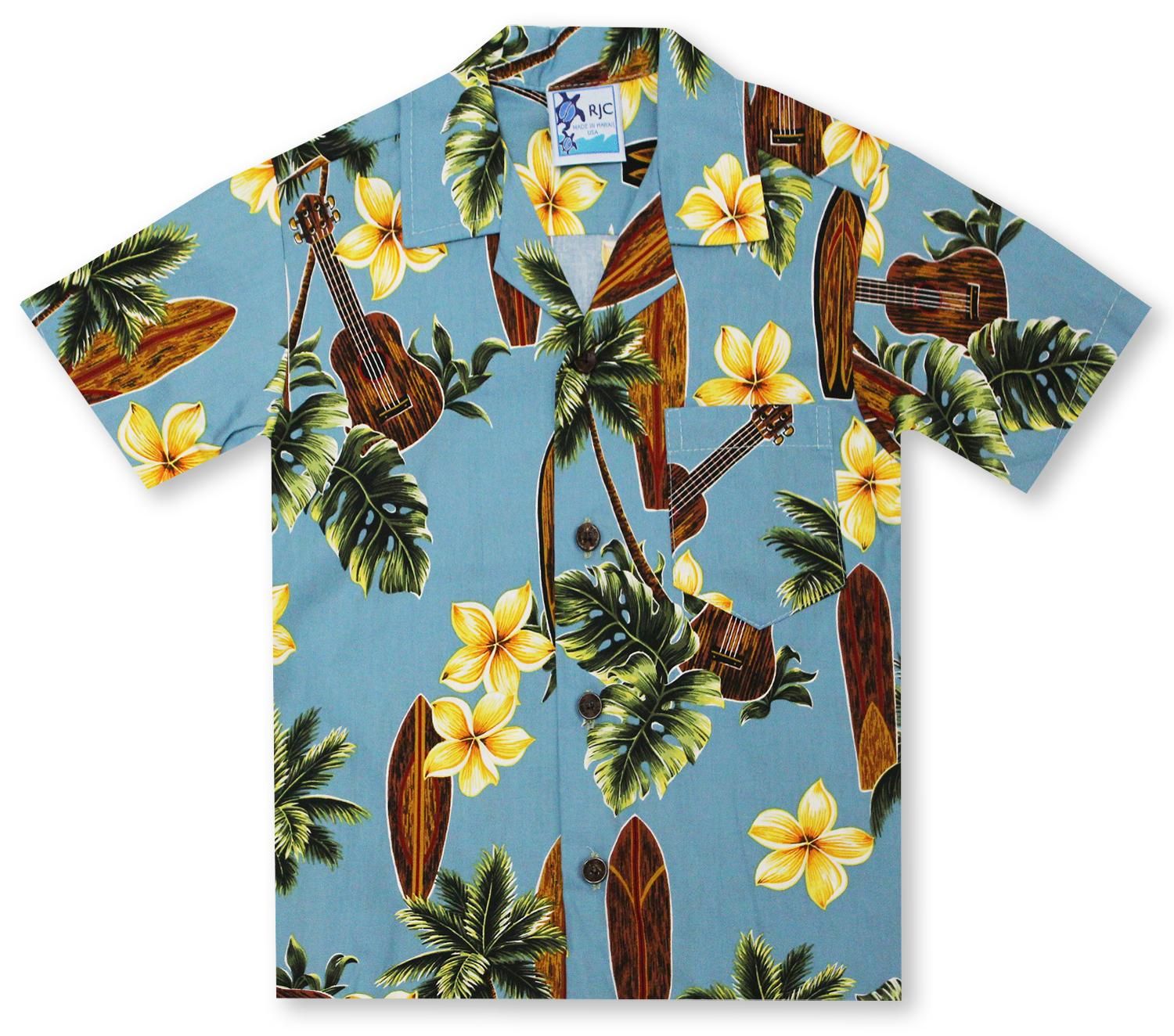 Ukulele Palms Multicolor Unique Design Hawaiian Shirt Dhc1806814