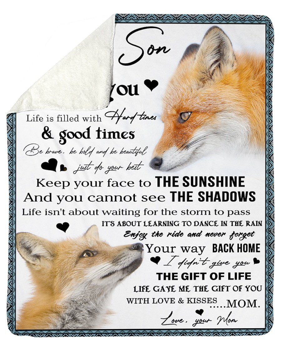 [Personalized Name] Fox Mom Face To The Sunshine  Fleece Blanket, Sherpa Blanket, Gift For Family Member, Friends Gift, Christmas Gift, Home Decor, Home Living