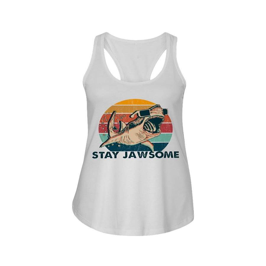 Whale- Stay Jawsome Ladies Flowy Tank