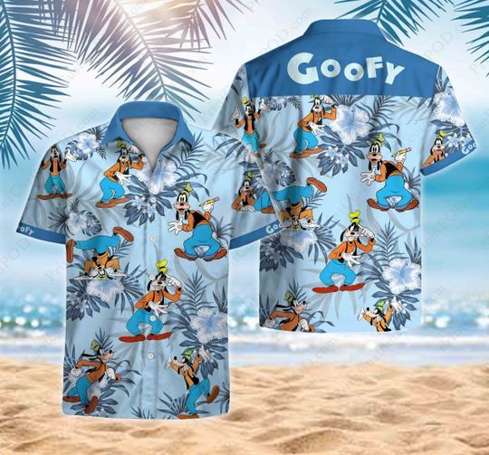 Adu A Goofy Movie Graphic Print Short Sleeve Hawaii Casual Shirt Ha47577