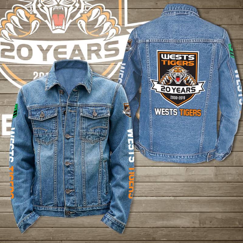 Wests Tigers Classic Jean Jacket Personalization 3D Full Print