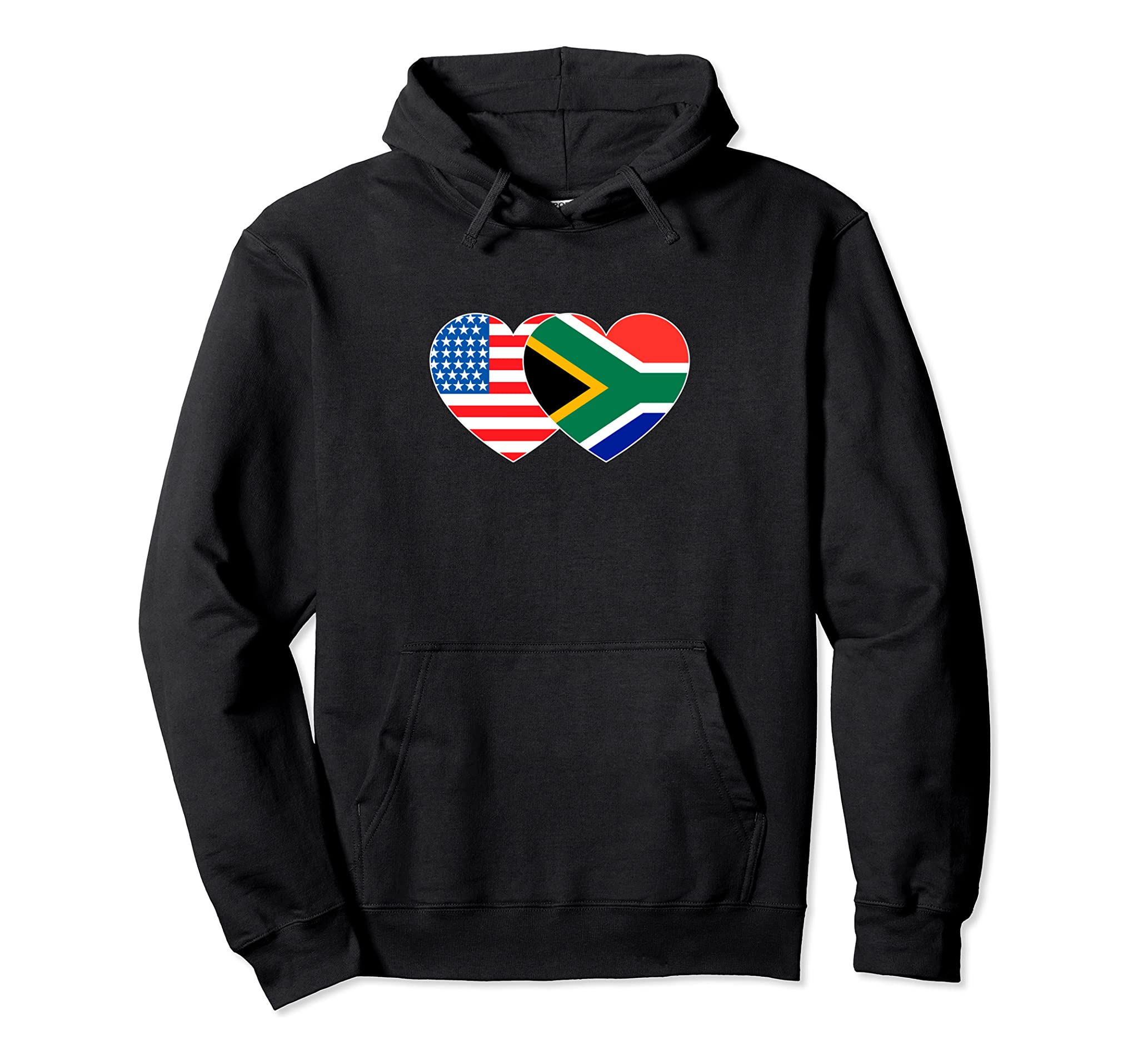 South Africa & USA Flag Twin Heart for African Americans Pullover Hoodie