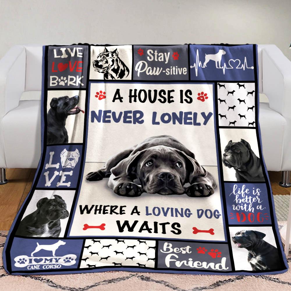 Cane Corso Dog Cane Corso Dog Fleece Blanket, Sherpa Blanket, Gift For Parent, Family Member, Friends Gift, Christmas Gift, Home Decor, Home Living-Up11