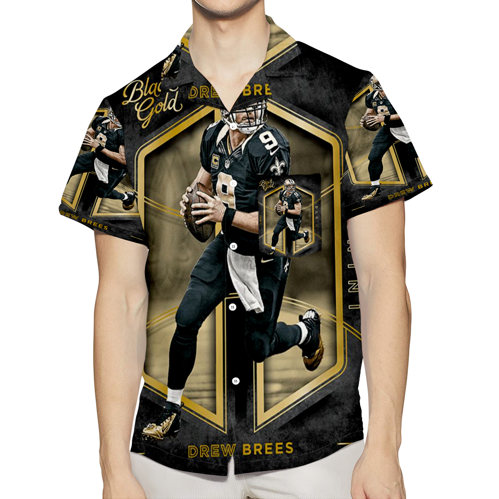 New Orleans Saints Drew Brees2 3D All Over Print Summer Beach Hawaiian Shirt With Pocket