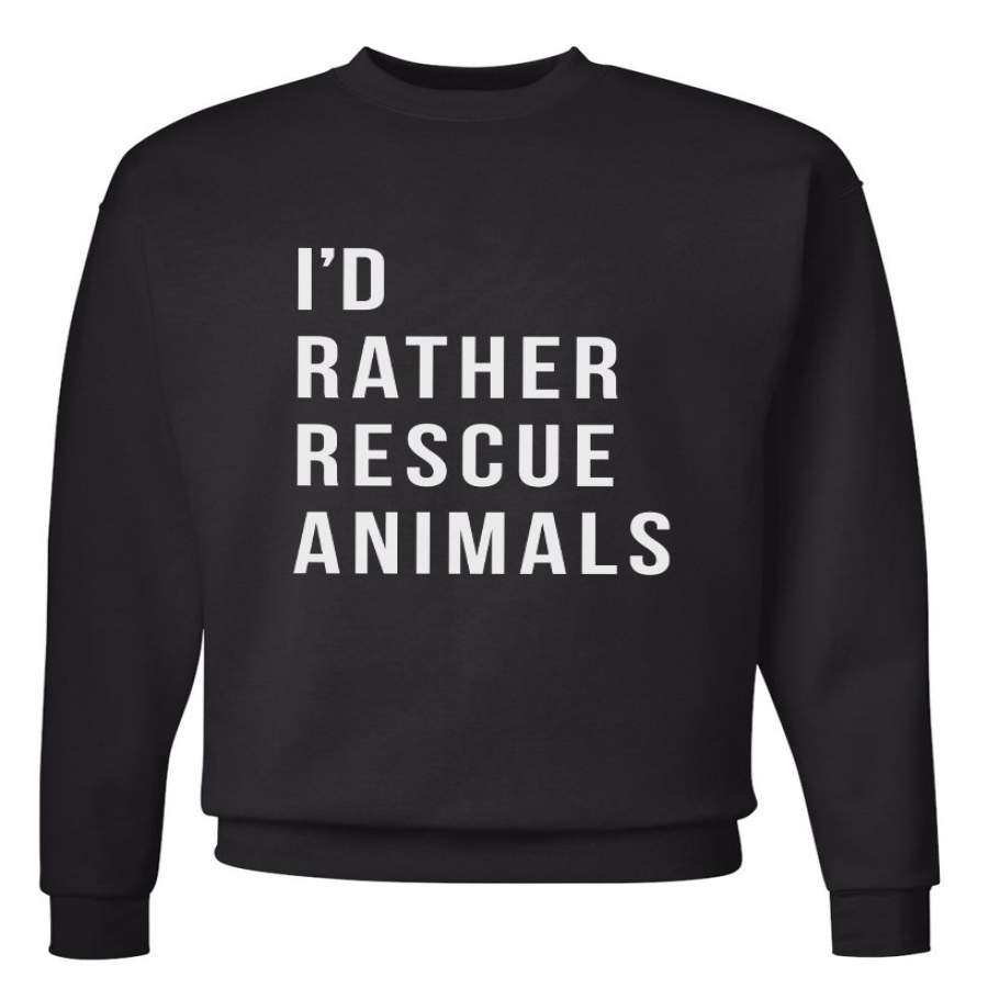 Men’s | I’d Rather Rescue Animals | Crewneck Sweatshirt