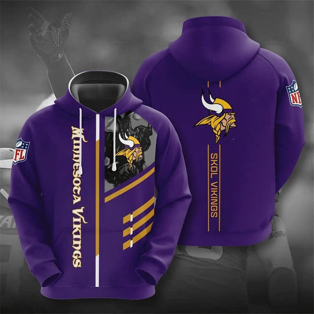 Minnesota Vikings Hoodies 3 Lines Graphic Gift S