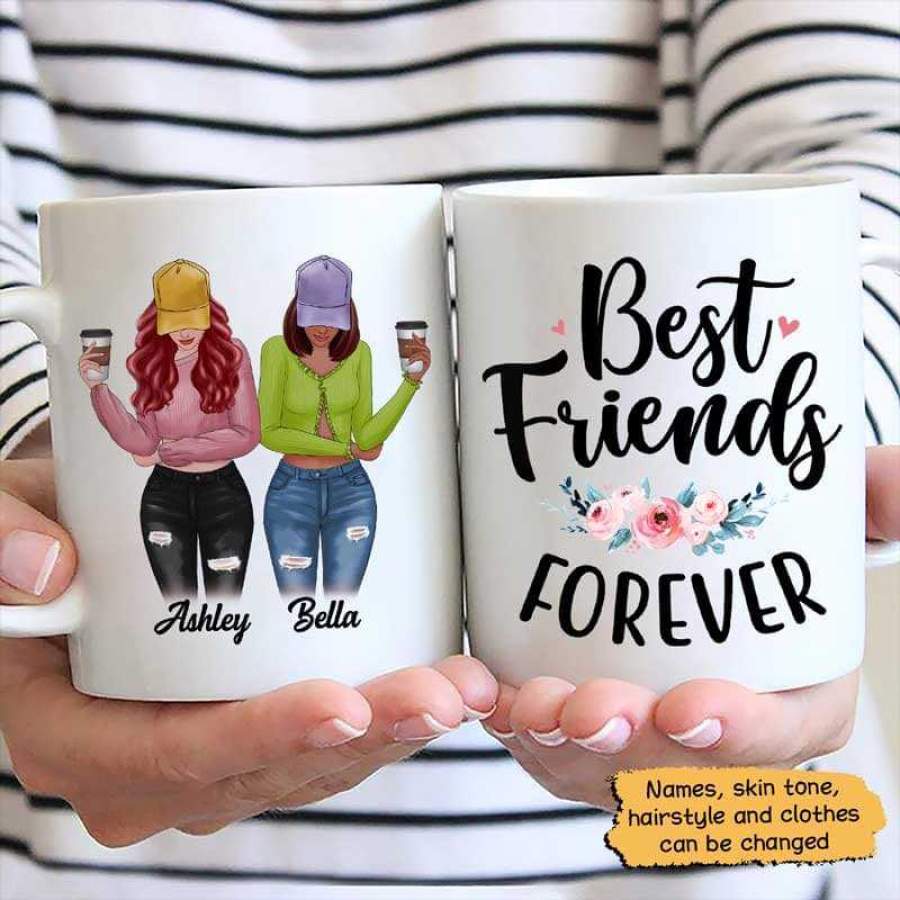 Life Is Better With Besties Front View Personalized Mug