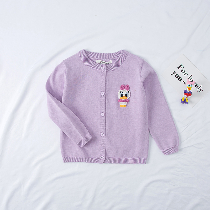 Spring and Autumn Children’s Sweaters New Cardigan Boys and Girls Cartoon Embroidered Jacquard Pattern Long Sleeve Cardigan alx