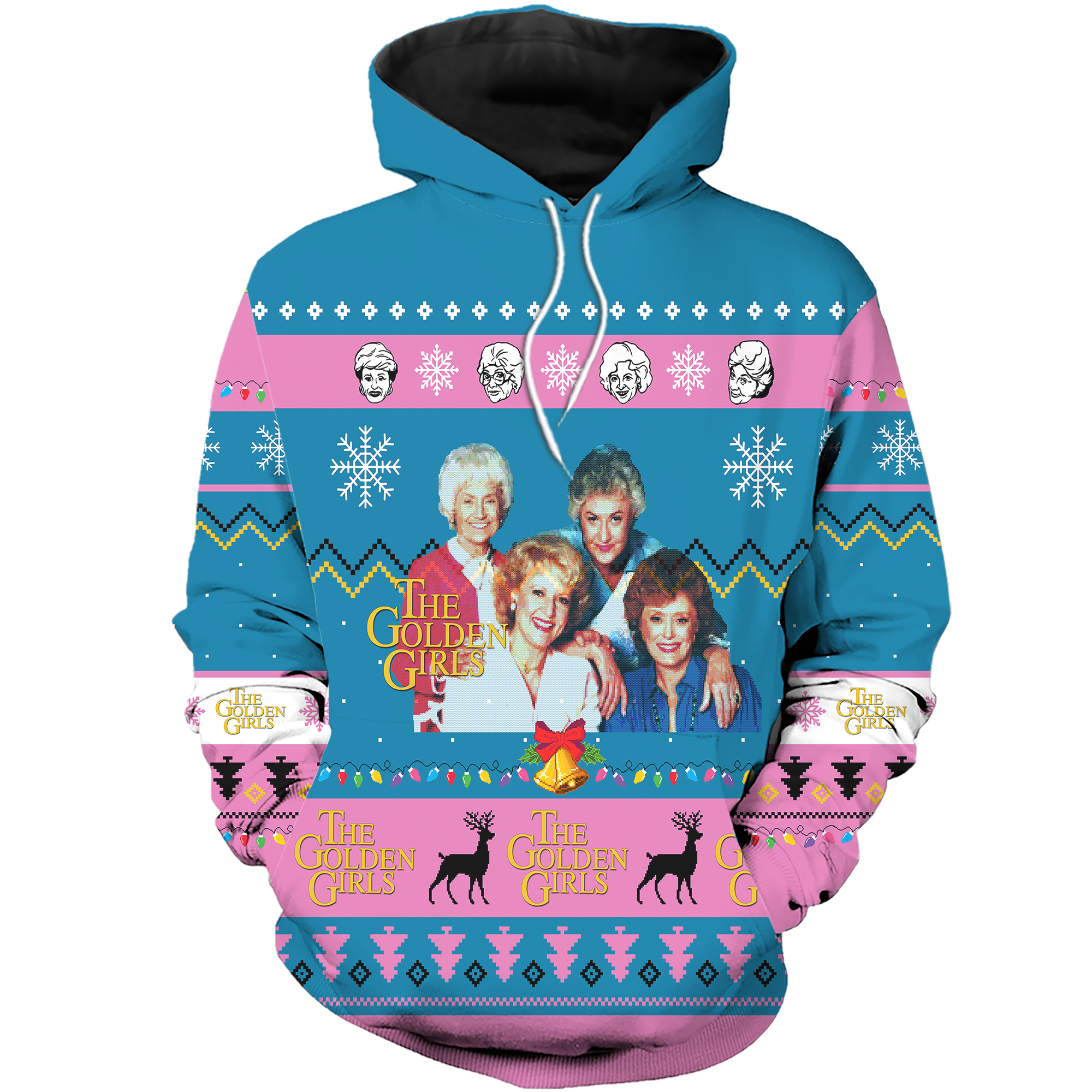 The Golden Girls Ugly Christmas All Over Hoodie Sweatshirt Pf154