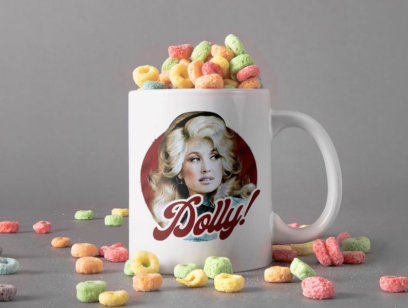 White Mug Dolly Parton Retro Vintage 80’s Classic Singer Mug Dolly Rebecca Parton Mug Country Music Lover Premium Sublime Ceramic Coffee Mug H99