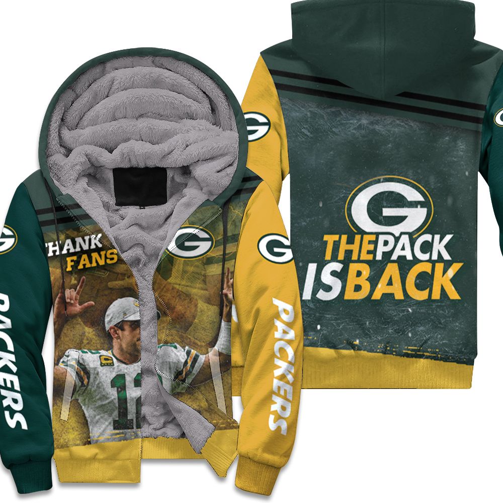 Green bay packers nfc noth division champions thank you fans the pack is bad Fleece Zip Hoodie