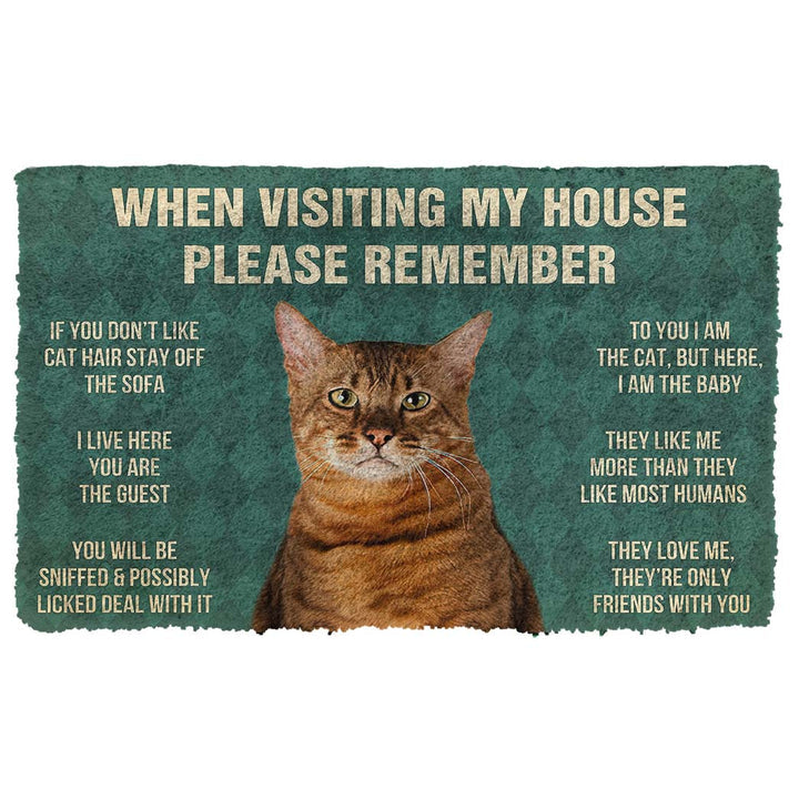 Waybackapparel  Please Remember Toyger Cat House Rules Custom 3D Doormat