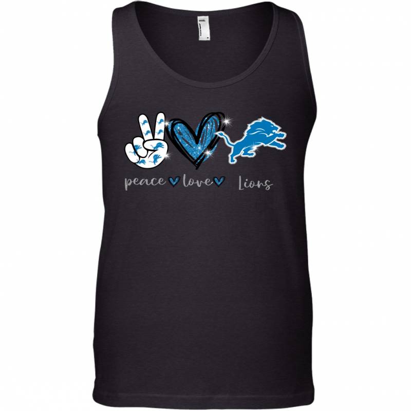 Peace Love Lions gift for Detroit Lions Fans Tank Top