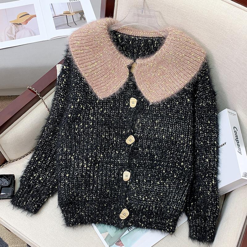 Black Sweet Spring Autumn Winter Knitted Vintage Cardigan Fashion Woman Elegant Women’S Sweaters 2022 Female Coats alx