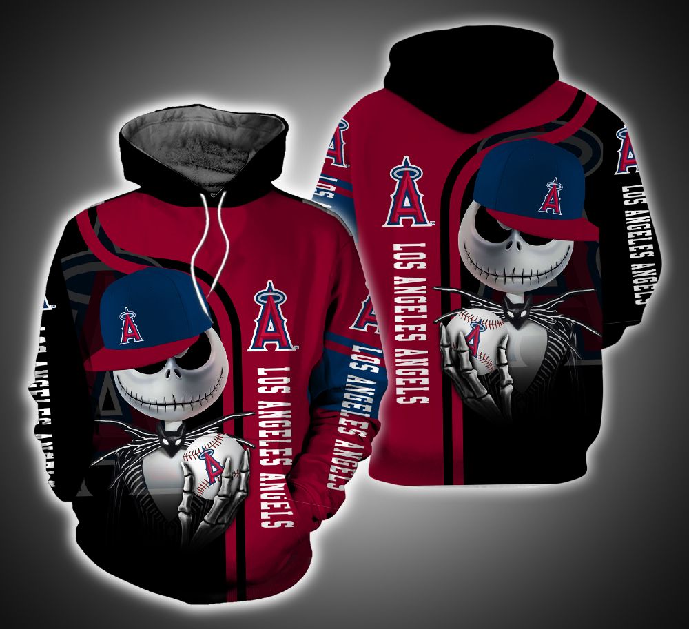 Los Angeles Angels And Jack Skellington TA01 3D Printed Hoodie