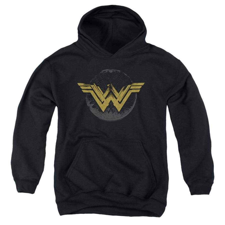 Wonder Woman Distressed Logo Youth Hoodie (Ages 8-12)