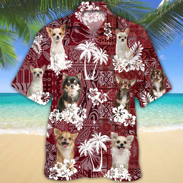 Chihuahua Red Hawaii Gift For Dog Lover Animal Summer Hawaii Shirt Men Ha105810