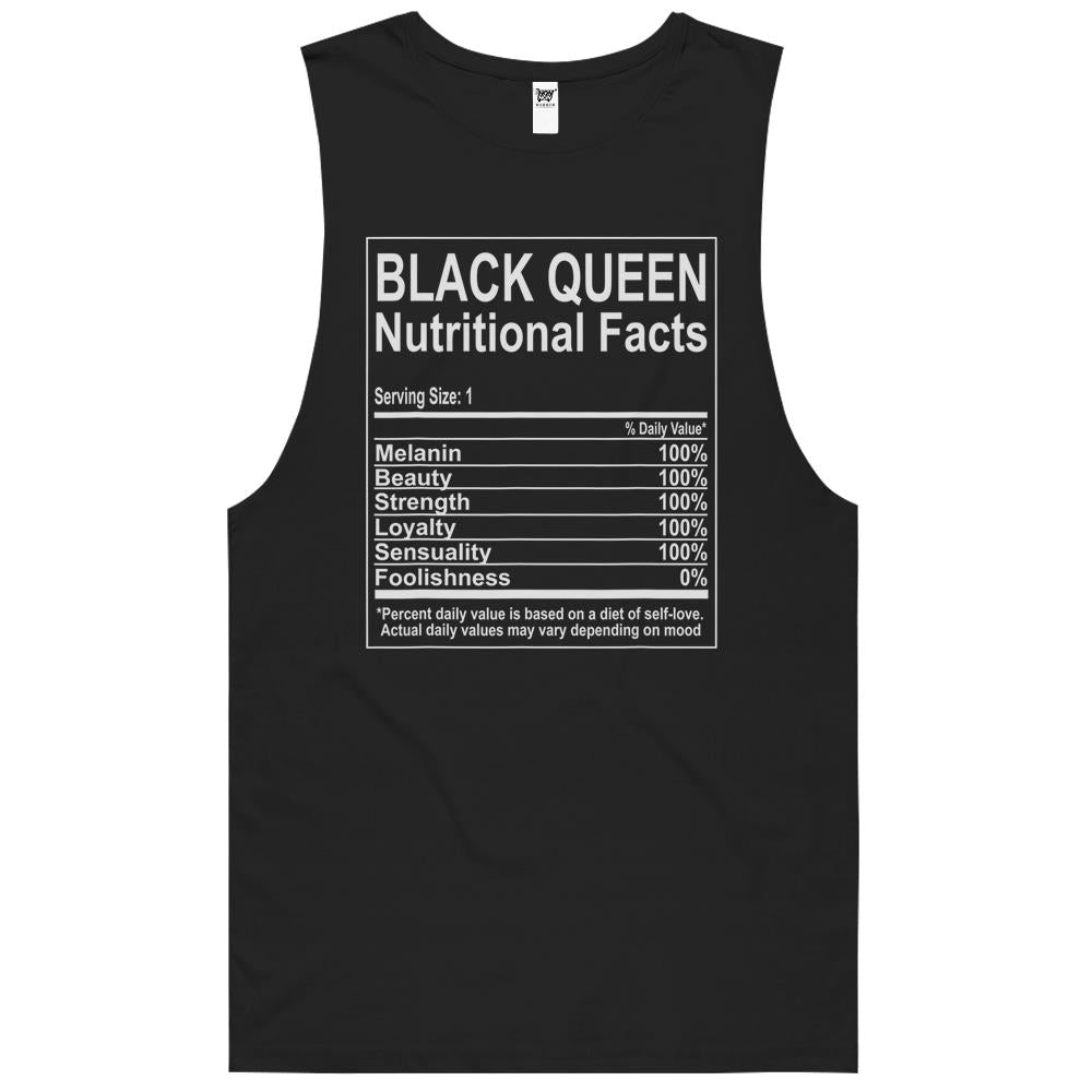 Nutritional Facts Shirt, Nutritional Facts Tank Top, Black Queen Nutrition Facts, Funny Black Queen Nutritional Facts Self Love Tank Top