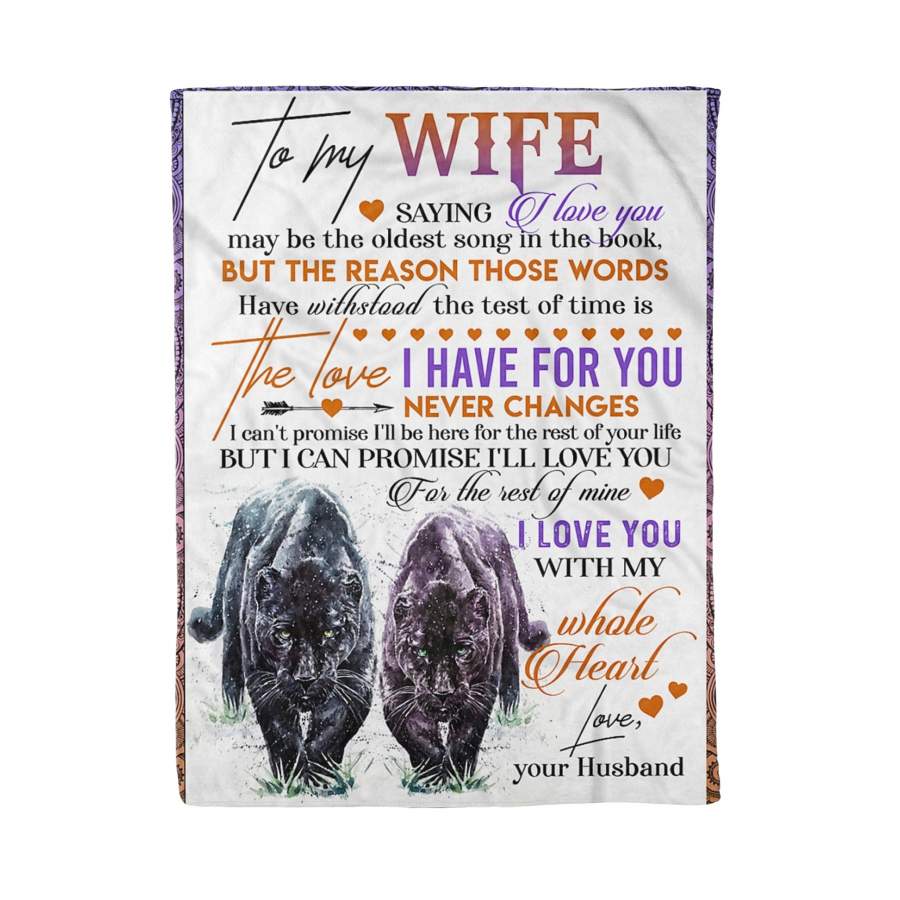 TO MY WIFE – LEOPARD – I LOVE YOU – Fleece Blanket