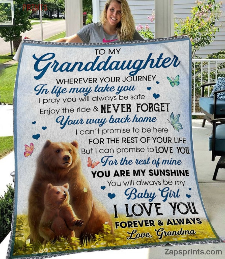 Gift For Granddaughter – To My Granddaughter – Bear – I Pray You – Blanket