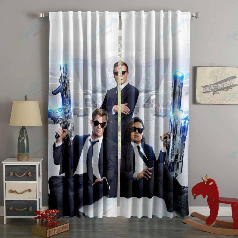 3D Printed Men in Black: International Style Custom Living Room Curtains