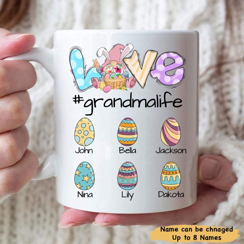 Love Grandma Life Gnome Art Easter Egg Love Personalized Mug