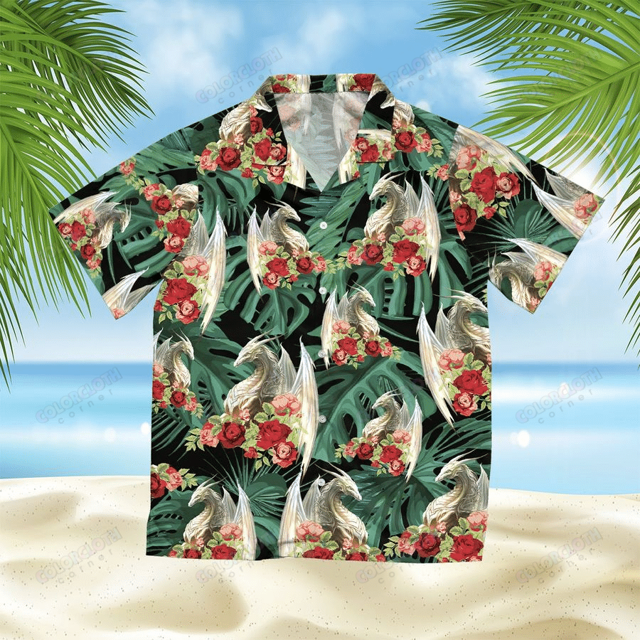 White Dragon Tropical Hawaii Shirt Ha41436