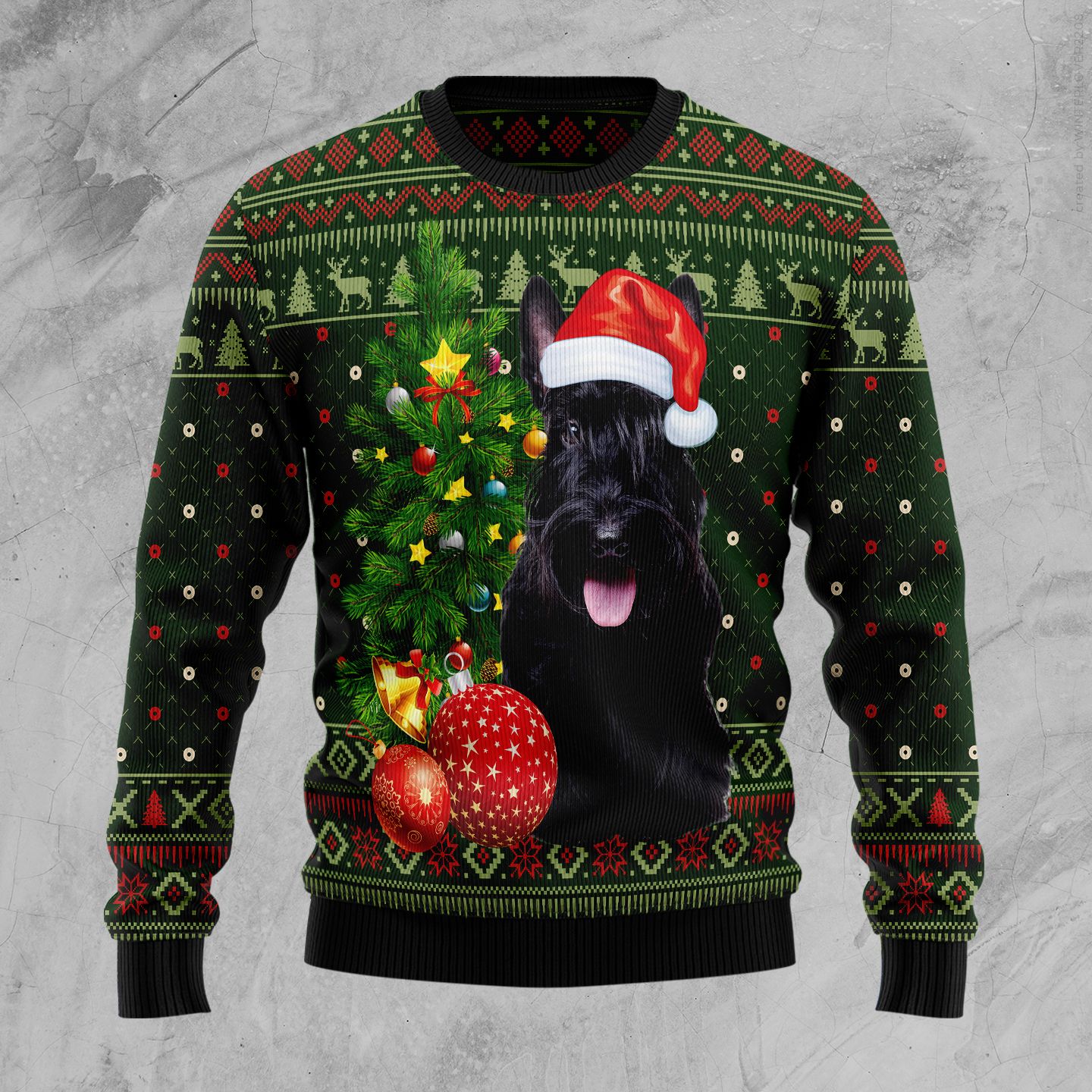 Scottish Terrier Cute Christmas D2610 Ugly Christmas Sweater