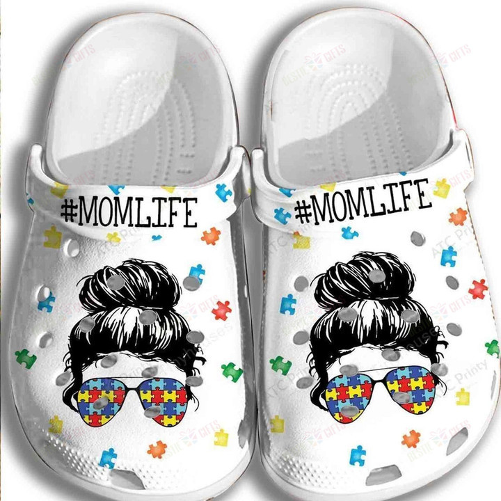 Puzzle Autism Momlife Crocs Classic Clogs Shoes
