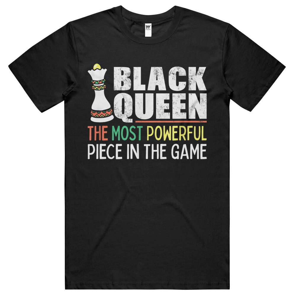 Womens Black Queen Most Powerful Chess African American T Shirts