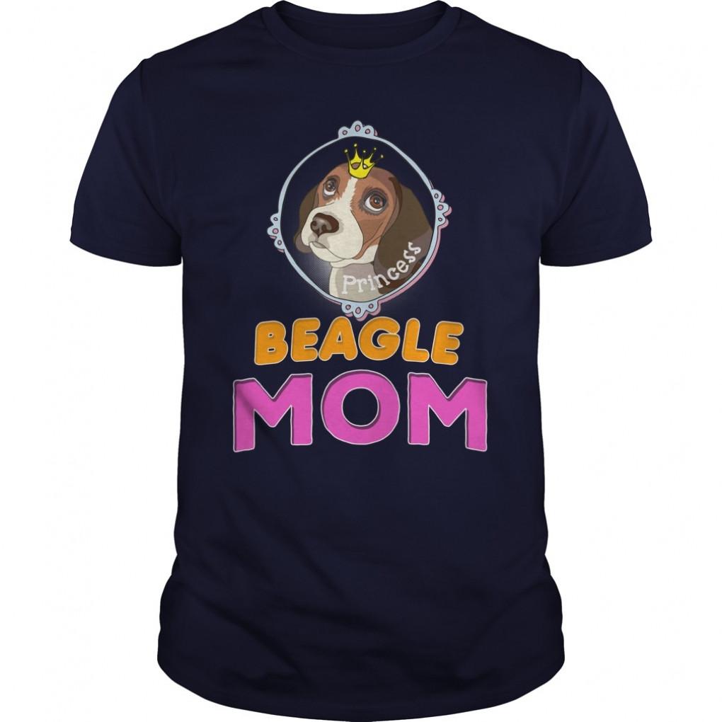 Puppy Beagle With Princess Mom Guys Tee 861278231