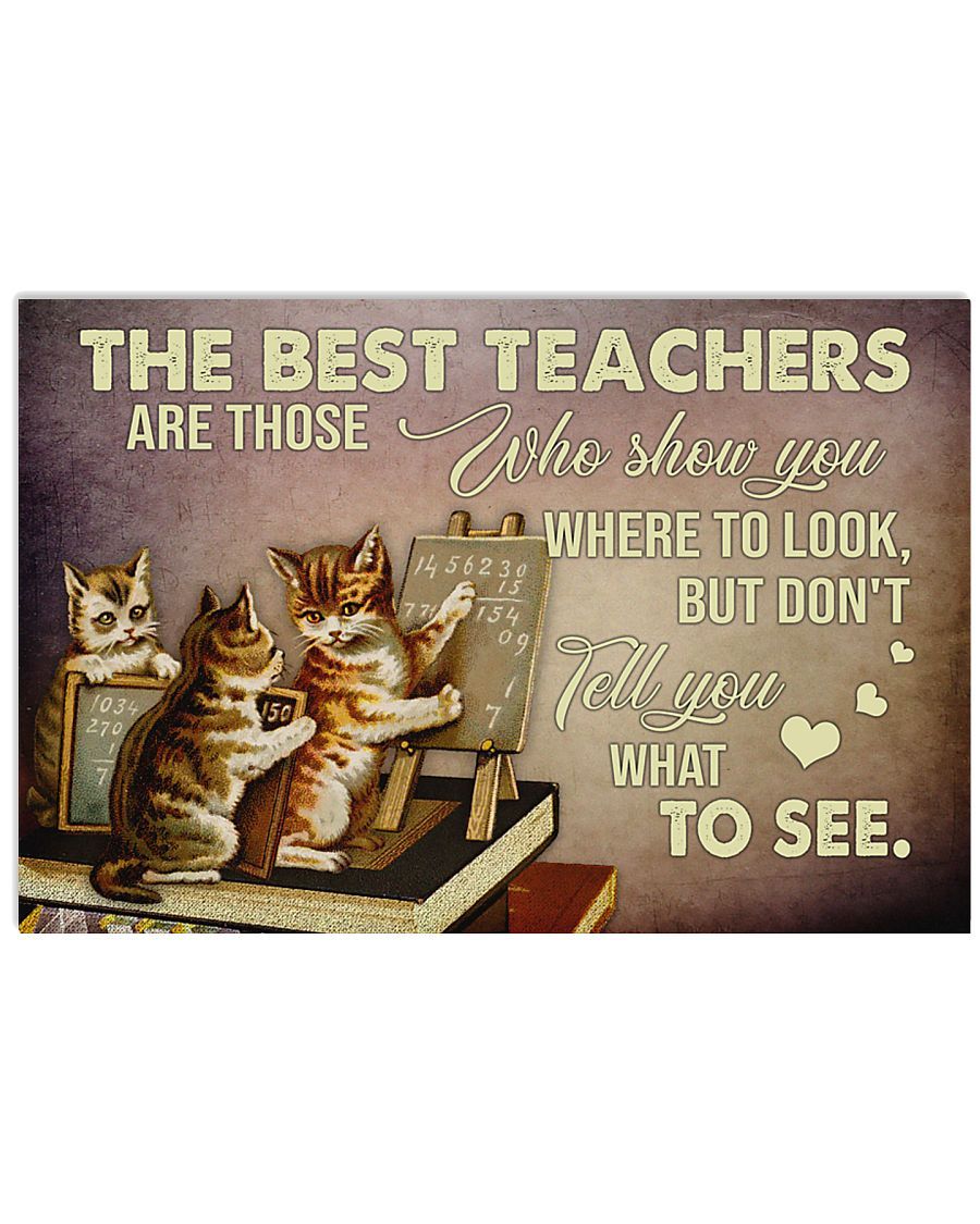 The Best Cat Teacher Horizontal Canvas And Poster | Wall Decor Visual Art