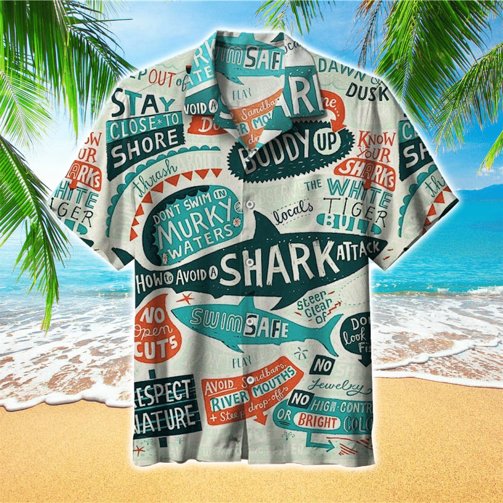 Waybackapparel Shark Hawaiian Shark Lover Gifts Hawaiian Shirt