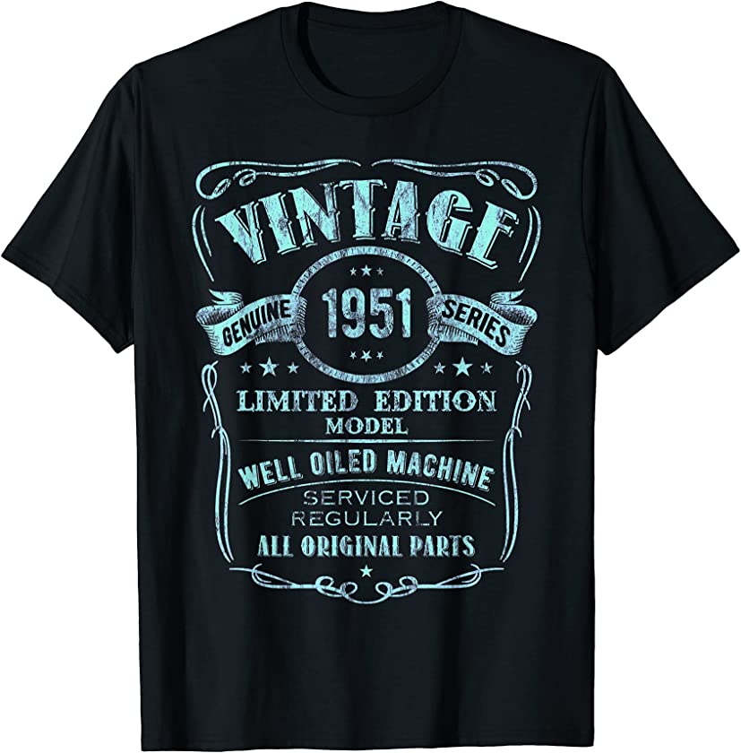 Vintage Made In 1951 Limited Edition 70th Birthday T-Shirt