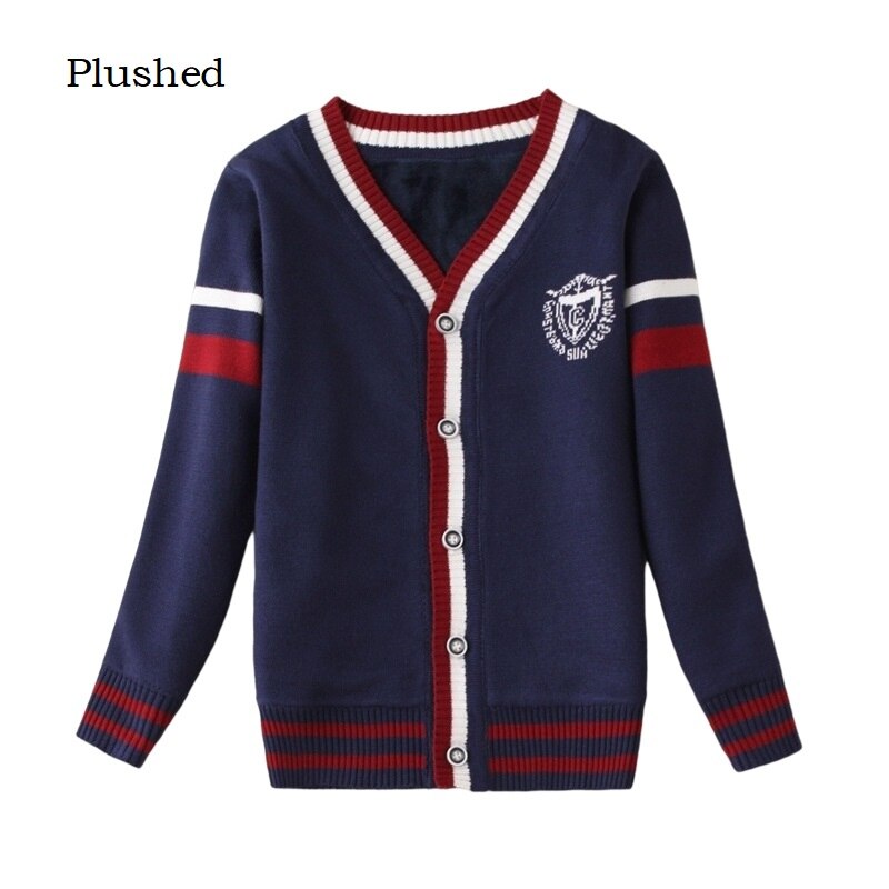 Spring School Cardigan Children’s Knitted Coat Pure Cotton Single Breasted V-neck Solid Color Sweaters Girl Clothes 4 to 8 Years alx