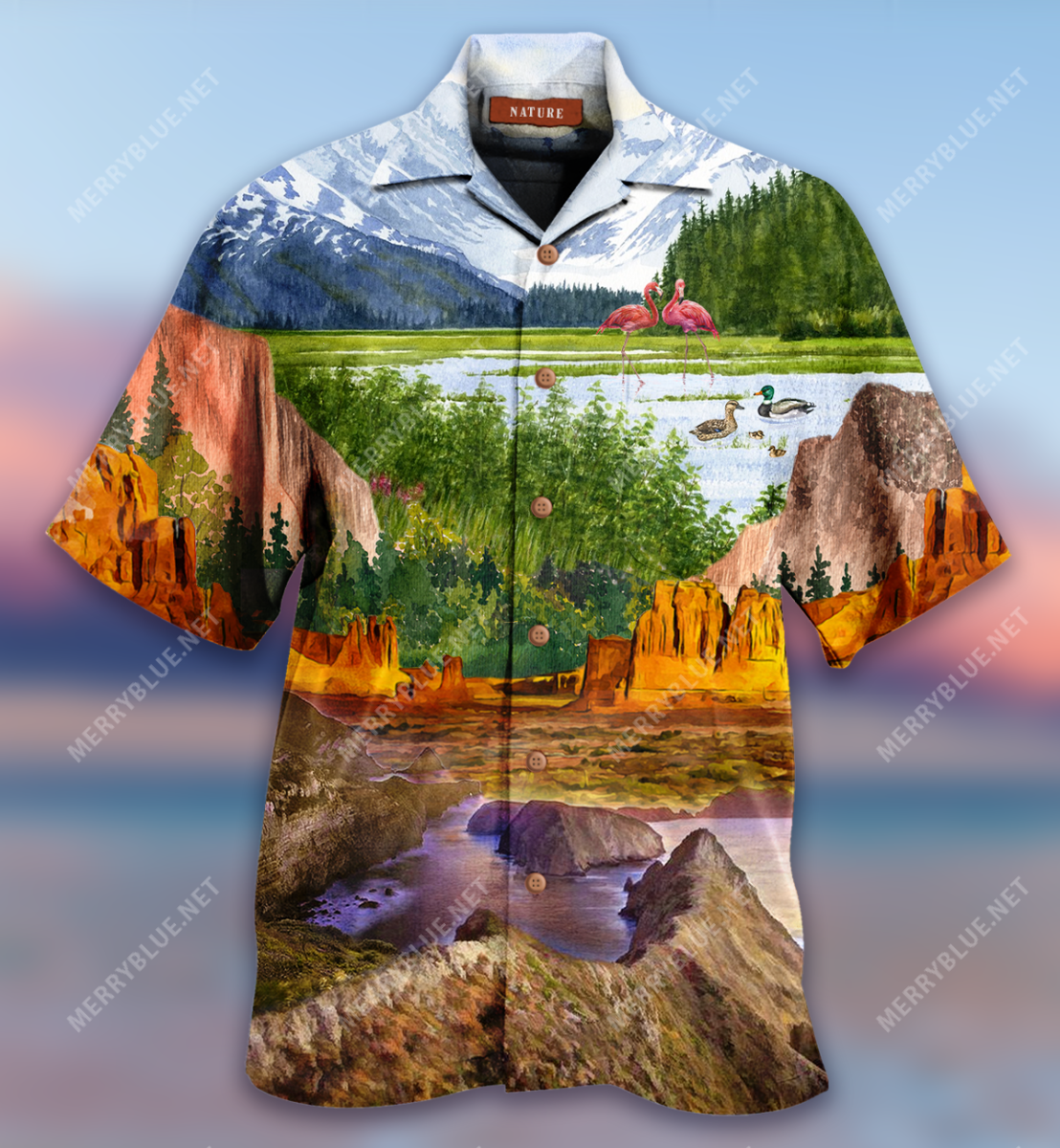 Beautiful Landscape in National Parks Hawaiian Shirt