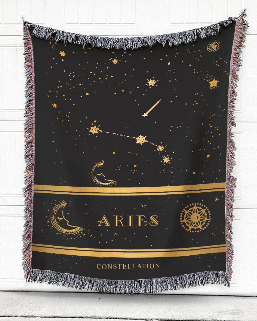 Woven Throw For Kids Birthday Gift, Zodiac Constellations, Cotton Blanket