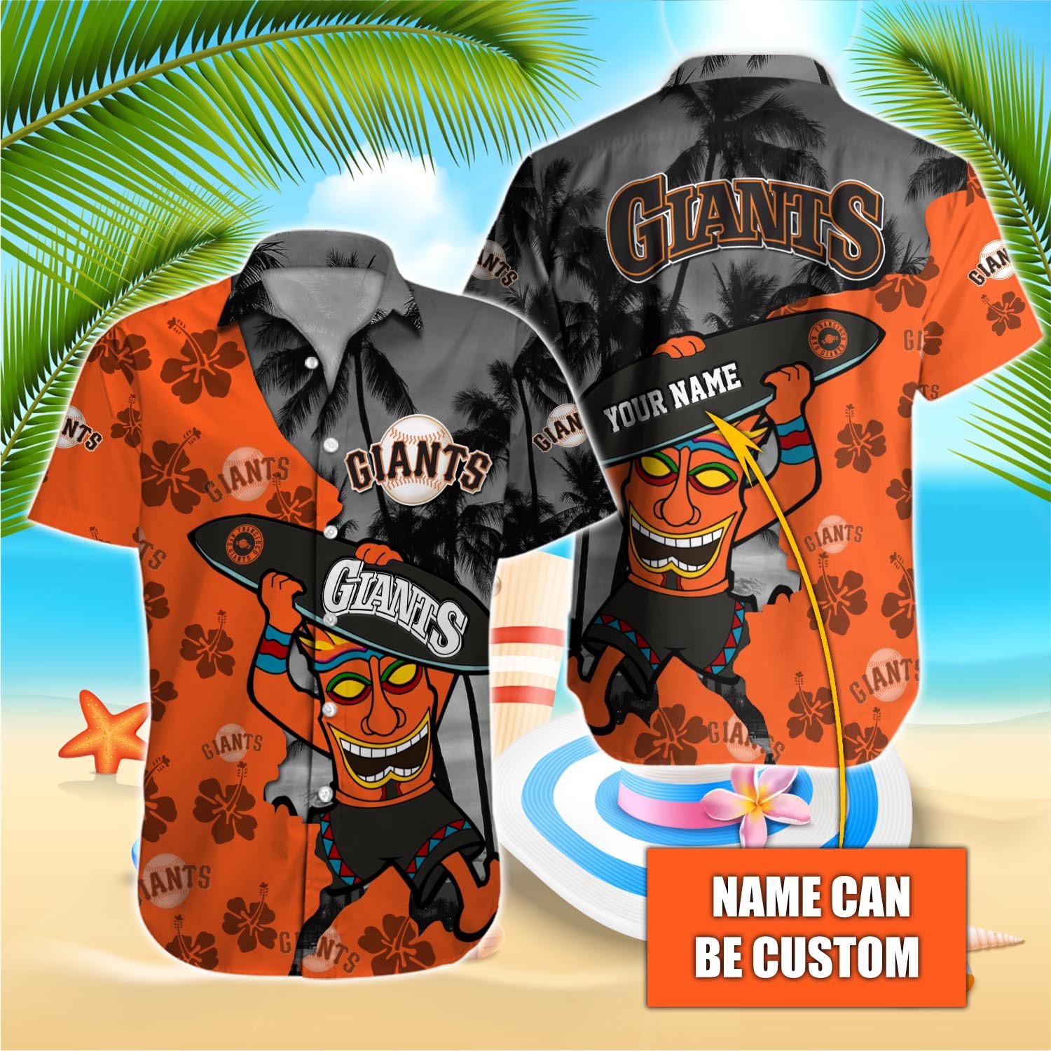 San Francisco Giants Custom Name Hawaiian Shirt T-38175