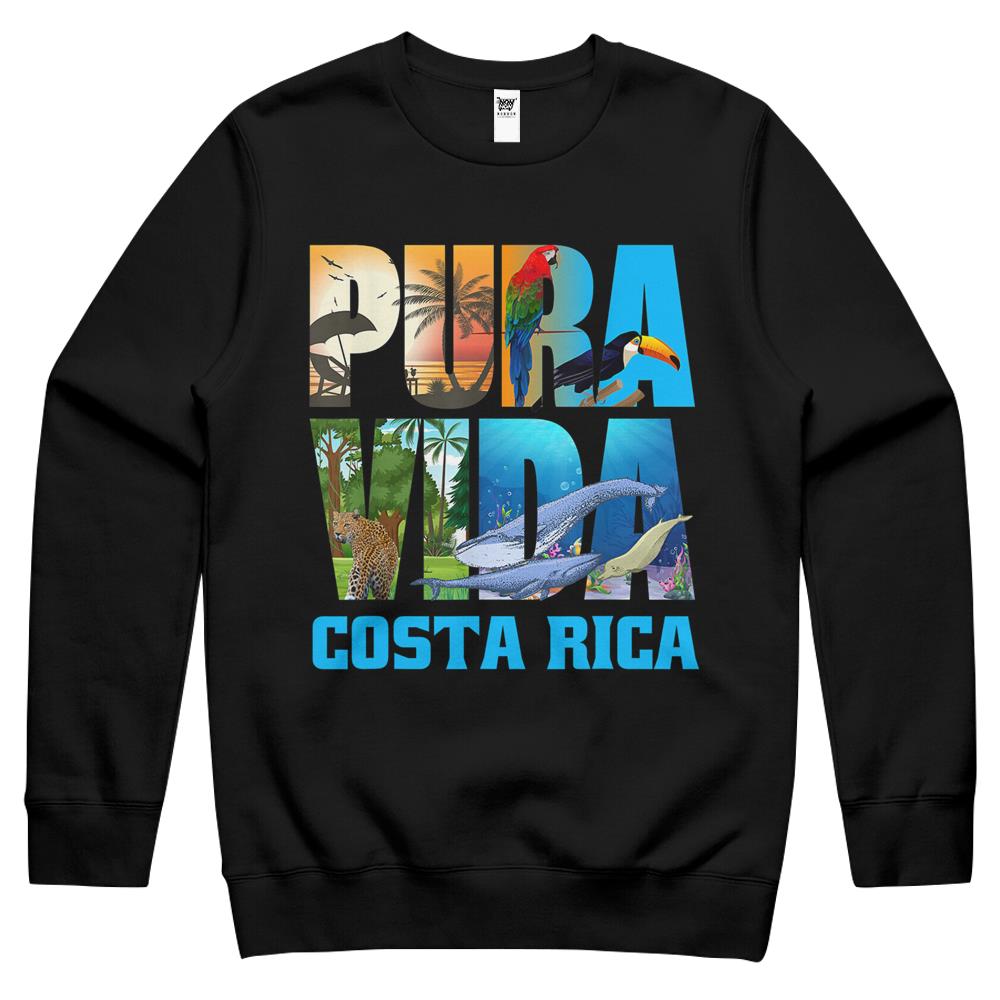 Costa Rica Pura Vida Shirt Animals Nature Pura Vida Crewneck Sweatshirt