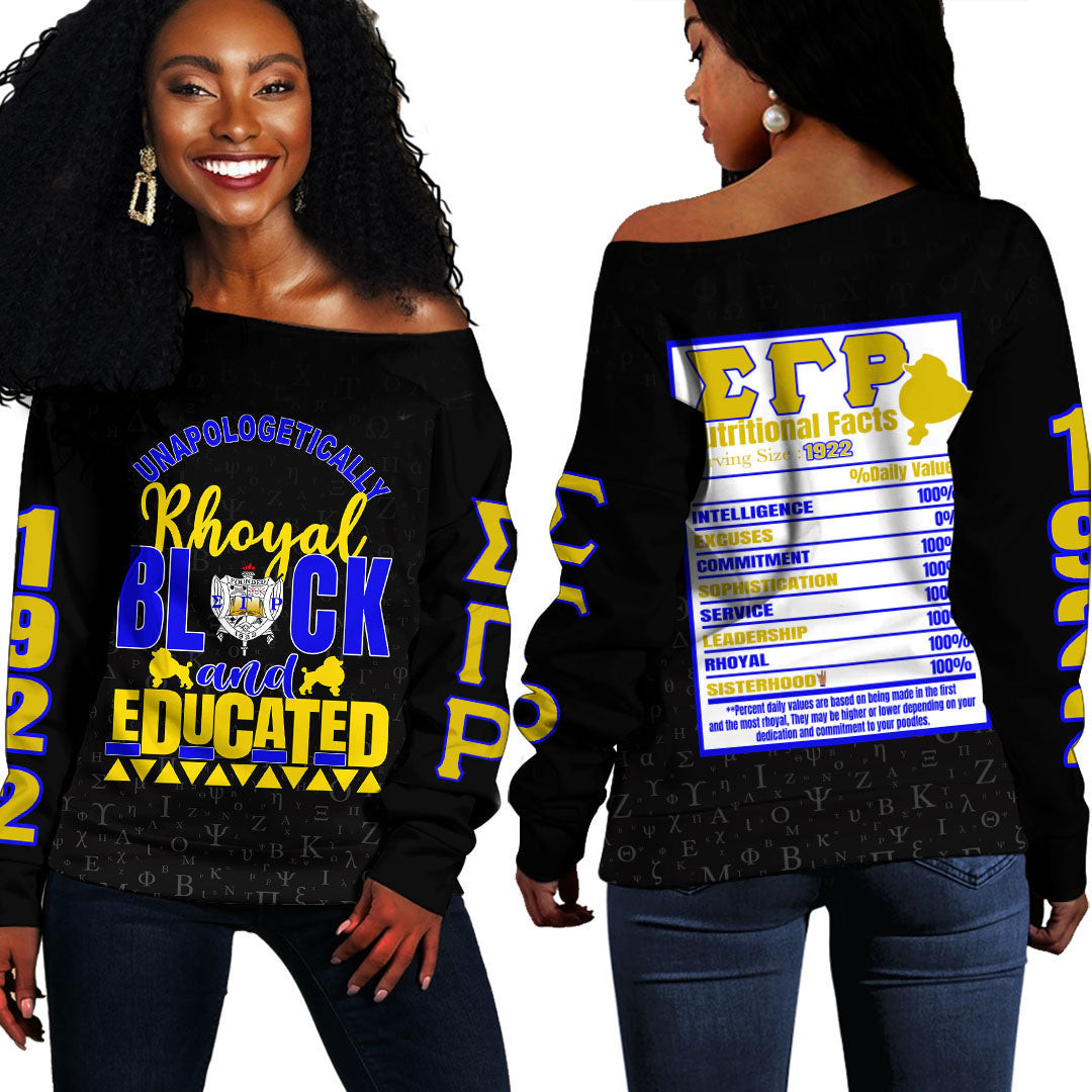 Africazone Sweatshirt – Sigma Gamma Rho Off Shoulder Sweaters A35