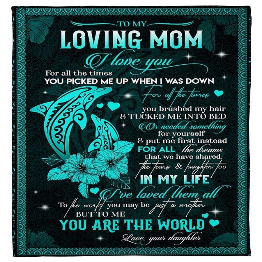 Dolphins I Love You For All The Times Daughter Gifts For Mom Fleece Blanket Christmas Gift Ideas