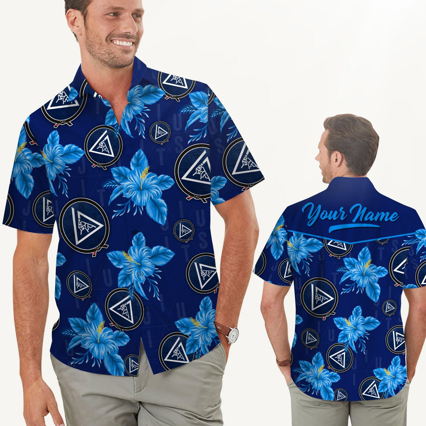 Jiu Jitsu Tropical Custom Name Hawaii Shirt For Men Martial Lovers Ha13605