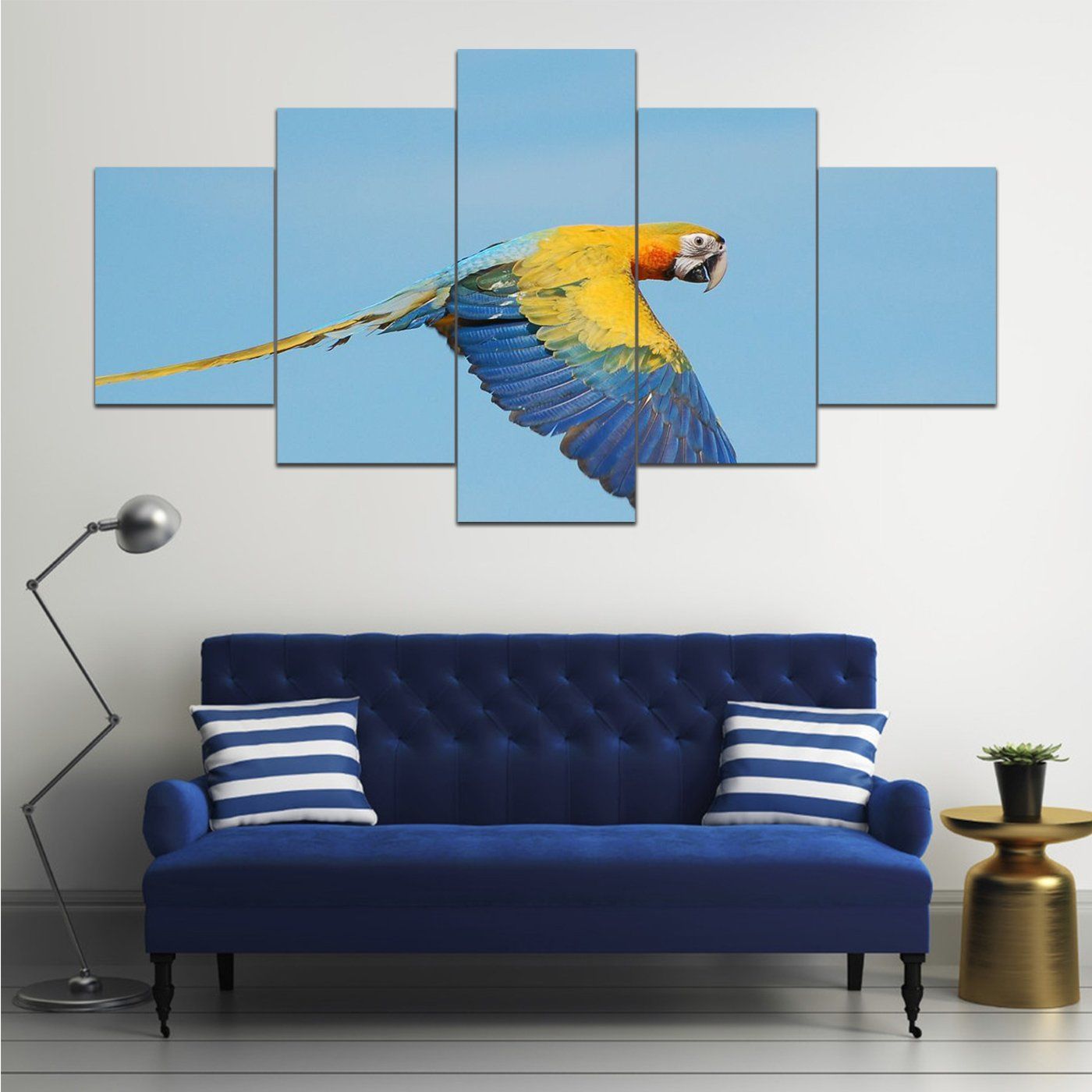 Birds Parrots Ara Genus F 5 Panel Canvas Art Wall Decor Home Decor