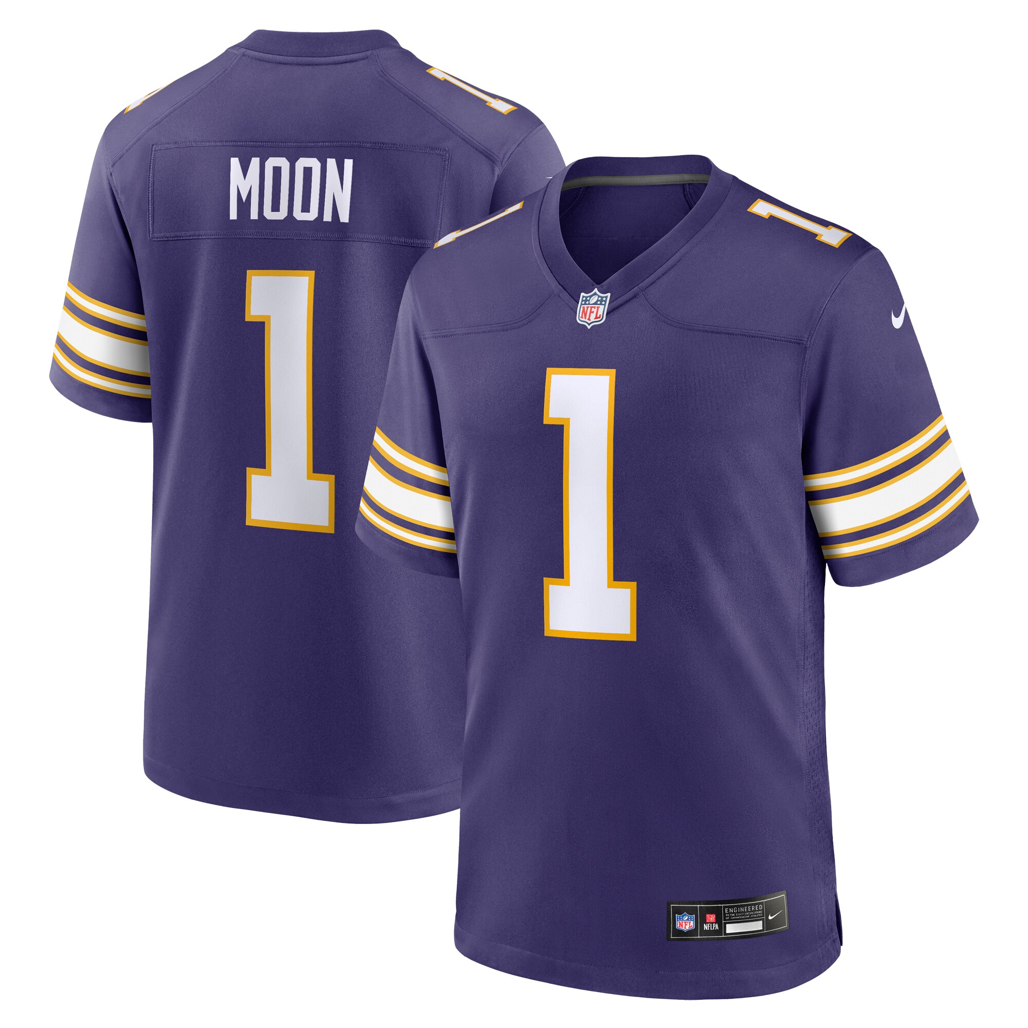 Men’s Minnesota Vikings Warren Moon Purple Classic Retired Player Game Jersey