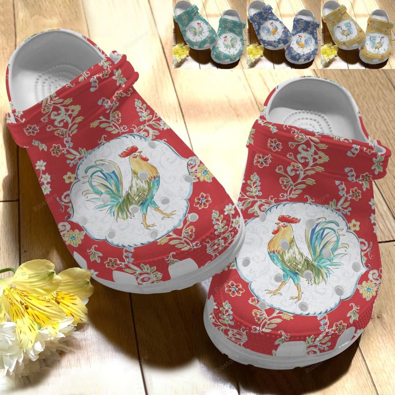 Strong Rooster Croc Shoes For Mother Day – Chicken Flower Shoes Crocbland Clog Gifts For Mom Daughter