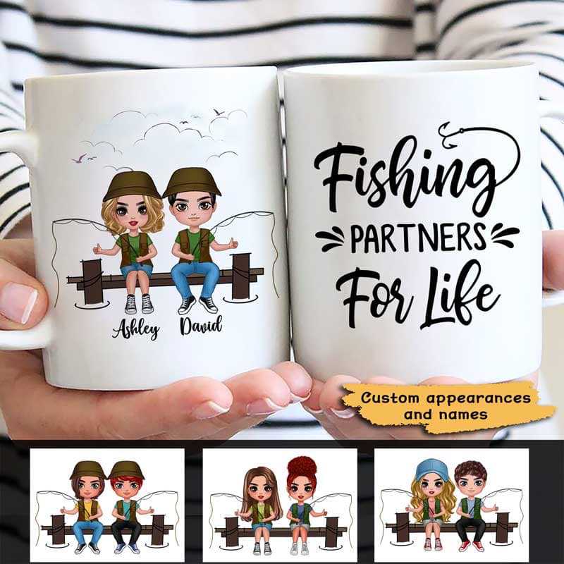 Doll Fishing Couple Personalized Mug