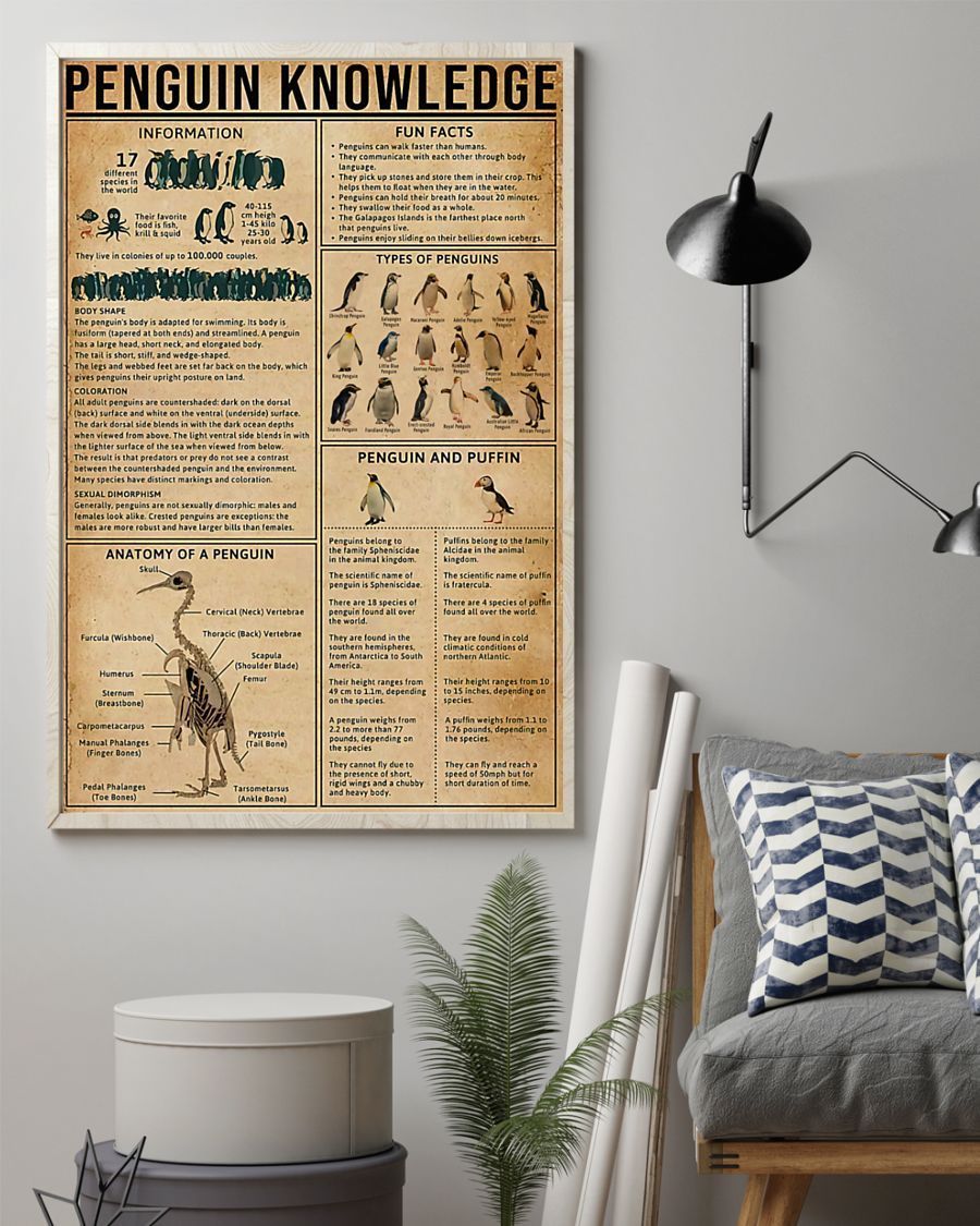 Penguin Knowledge Vertical Canvas And Poster – Wall Decor Visual Art