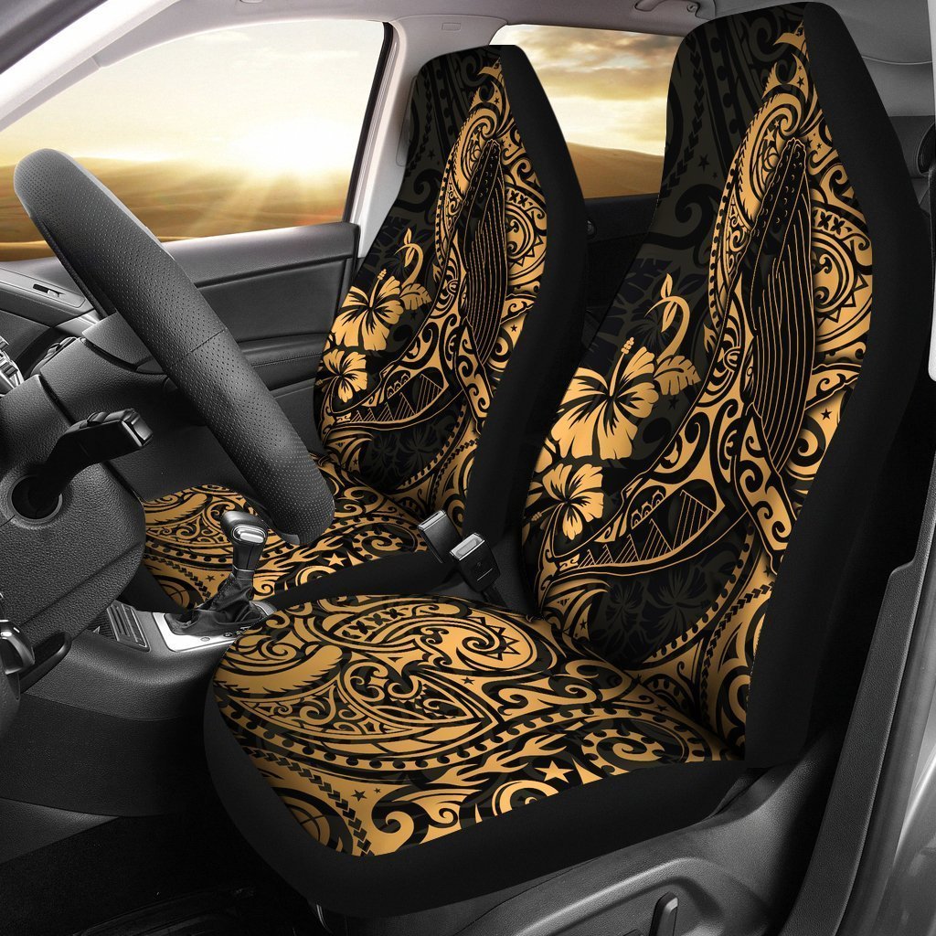 Polynesian Hawaii Car Seat Covers Polynesian Golden Humpback Whale