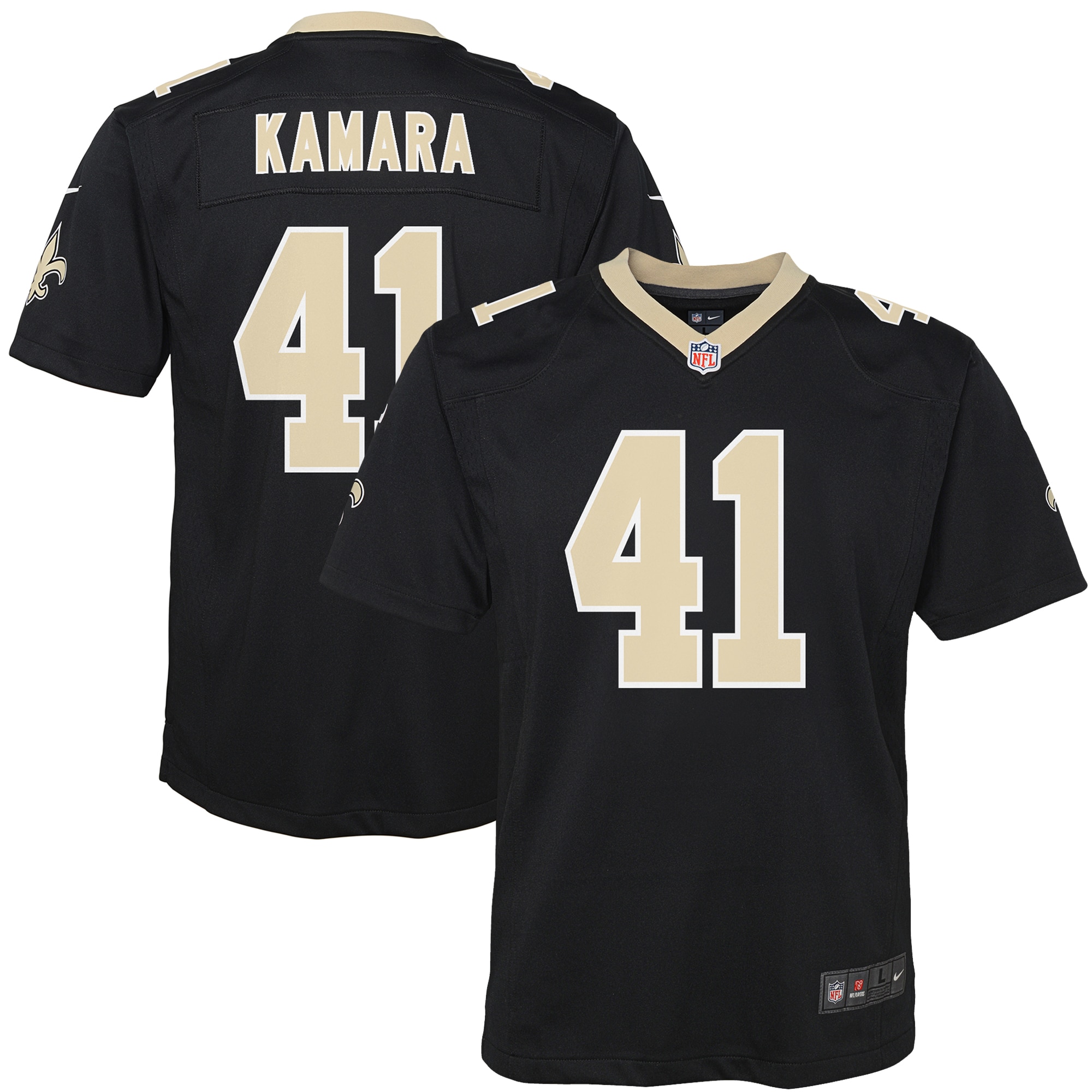 Youth New Orleans Saints Alvin Kamara Black Game Jersey