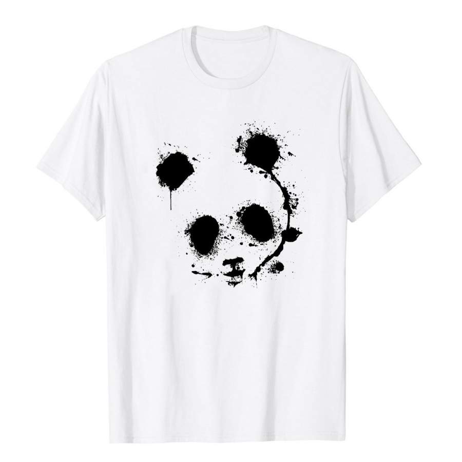 Panda Splatter T-shirt Men’s O-Neck Short Sleeve Tee